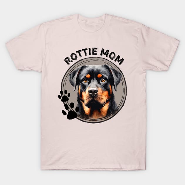 Rottweiler Rottie Dog Mom Dog Breed Portrait T-Shirt by PoliticalBabes